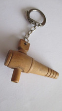 Vintage Henri Maire Wine Barrel Tap Wooden Keychain 5.5cm Long /4 Tall