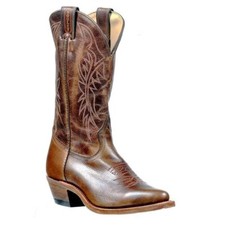 2936 Bottes Boulet western country Bout mi-rond marron femme