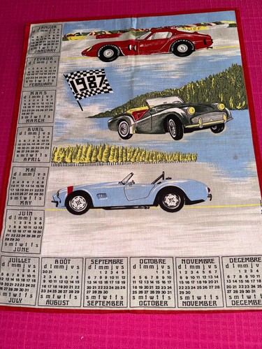 Torchon calendrier 1987 en - calendrier,