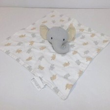 Bon Bebe Gray Elephant Print Security blanket baby lovey nunu soother comforter