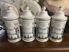 Lot De 4 POTS A PHARMACIE ANCIEN, PORCELAINE DE PARIS, APOTHICAIRE, MEDECINE