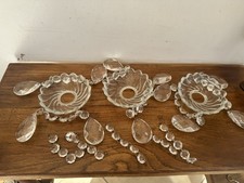 Lot 3 BOBÈCHES  , 4 TROUS +  75 PAMPILLES , LUSTRES