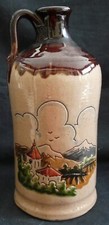 Antique enamelled terracotta bottle - landscape - 75 cl - ref 4222