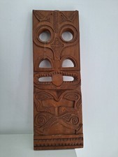 Vintage Polynesian Peaceful Art Ermine Wood Tiki Sculpture Statue