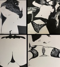 Lot de 9 tableaux originaux