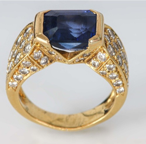 Chevalière 18k saphir - chevalière,