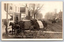 Main Street Looking South Ohio Illinois IL Bureau County c1910 Real Photo RPPC