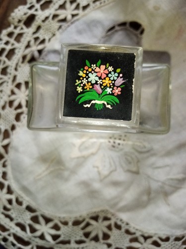 Joli flacon fleurs rocaille - flacon,