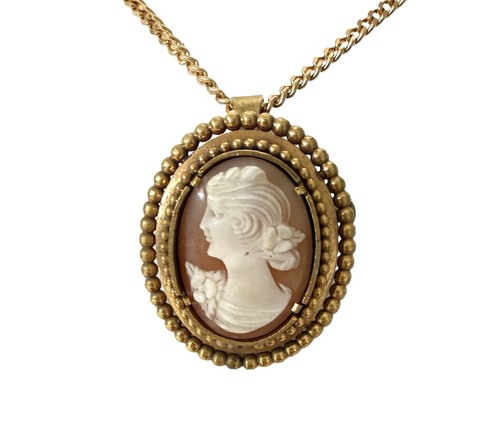 Pendentif broche camée - pendentif,