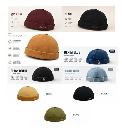 Chapeau rétro sans - , bord