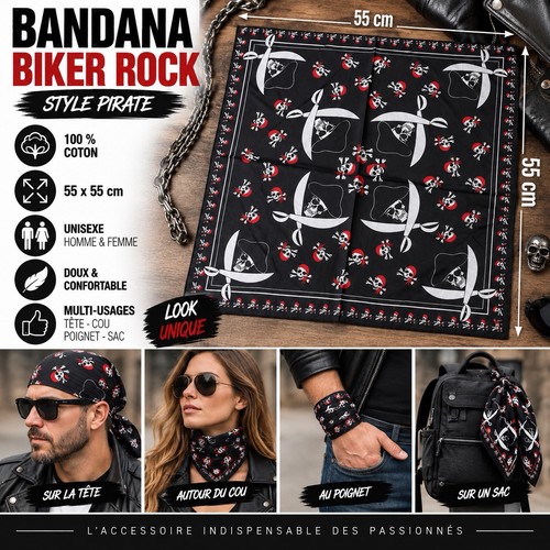 Bandana foulard biker pirate - biker,