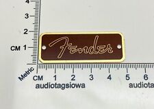 Fender Spaghetti Logo for Tweed Case Badge Custom Made Brown/Gold Aluminum