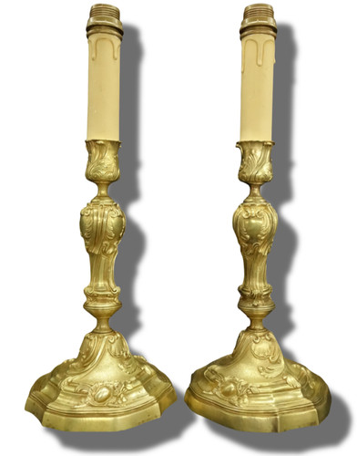 Paire pieds lampe style - pieds,