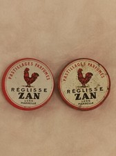 Lot de 2 boîtes métalliques vintage Réglisse Zan