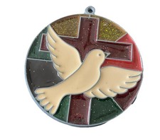 Vintage Rafaelion Dove Cross Sun Catcher Christmas  Ornament