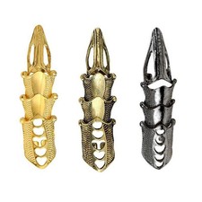 Gothic 3 pcs Knuckle Ring Punk Armor Articulé Joint Open Ring Claw Finger Ann...