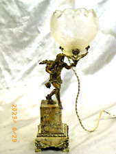 ANCIENNE LAMPE BRONZE NUBIEN ART DECO BOUGEOIR CANDLESTICK LAMP