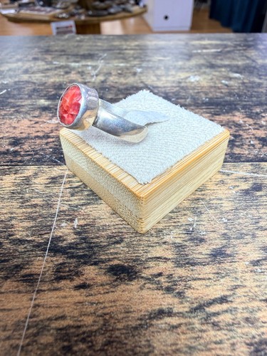 Bague rubis ronde argent 925 - rubis,