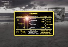 Decal Jeep Willys Glove Box Single Shift Pattern on Dash Fits 66-71 CJ-5 W/OD