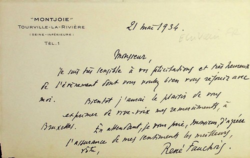 S rené fauchois - l.a.s,
