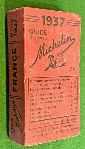 Guide michelin rouge - rouge, 1937
