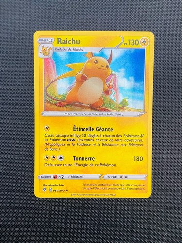 Carte pokémon raichu 050 203 - carte,