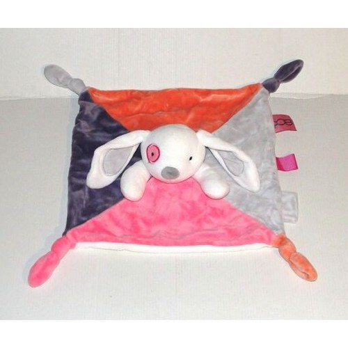 Doudou lapin chien blanc rose - doudou,