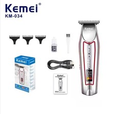 Kemei Tondeuse à Cheveux Professionnelle KM-034,Rechargeable USB, 6500 tr/min