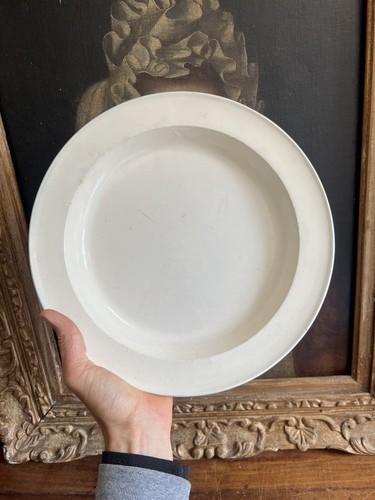 Grand plat rond faïence - plat,