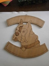 PLAQUE BOIS DESSIN CHIEN BOXER