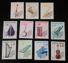 France 1992 préoblitéré 213A à 223 neuf luxe ** les instruments de musique (2)