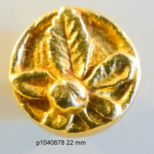 Bouton ancien dore fleur - ,