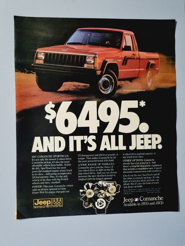Jeep comanche publicité - jeep,