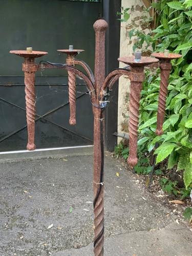 Ancien lampadaire fer - ancien, en