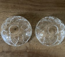 Lot 2 Bobèches en Verre Sculptées Diamètre 15 cm