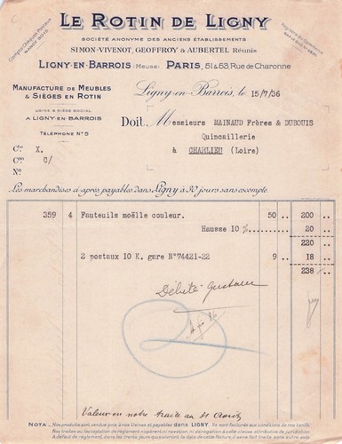 Ligny fabricant rotin - 55,