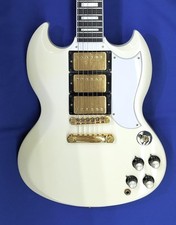 (Gibson) SG Custom White Gold Hardware Made in USA 1990 Solid Body E.Guitar