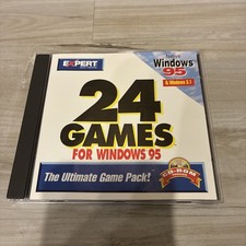 24 Games for Windows 95 & 3.1. PC Games Vintage 90s Disc VG++