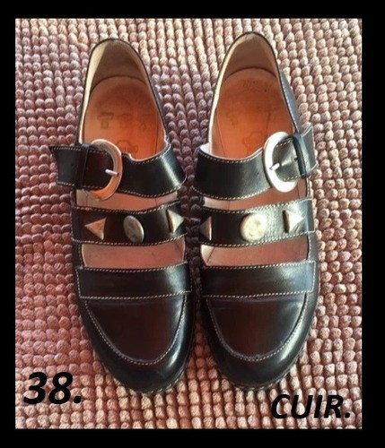 Chaussure brides cuir noir - à,