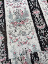 Vintage 1900s French Fabric Panel Canvas by Jouy, Antique Textile Fabric