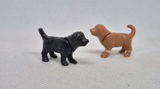 2 CHIOTS NOIR ET MARRON PLAYMOBIL