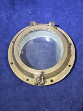 Vintage Brass Round Porthole 6” Window, 8" Port, 2 Layers, Glass & Plexiglass 