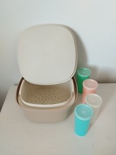 Tupperware Yaourtiere Vintage avec 4 Pots avec Couvercle 