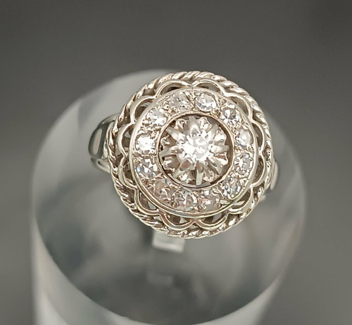 Ancienne bague dôme art - 48,