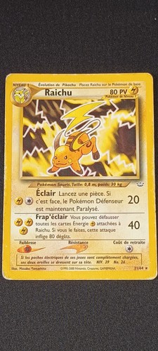 Raichu rare carte - 21/64,