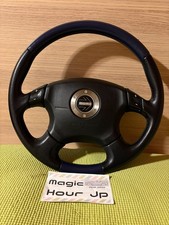 SUBARU  LEGACY BH/D genuine MOMO Steering Wheel blue leather Rare JDM 2001 2003