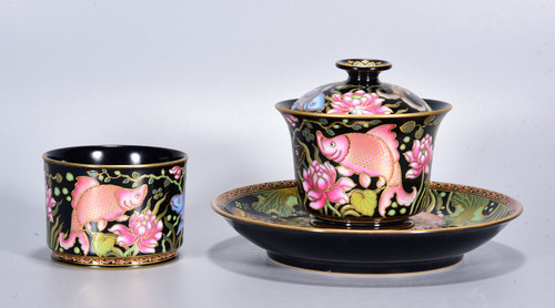 Qianlong noir porcelaine - 6, "