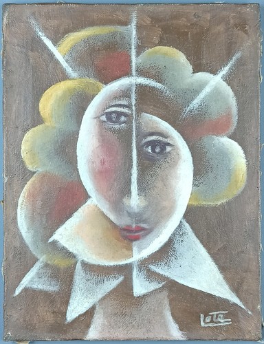 Antique painting face oil - painting, "face"