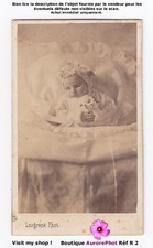 POST-MORTEM, BÉBÉ, ENFANT SUR SON LIT DE MORT, CDV LANGRENÉ à STRASBOURG  -R2