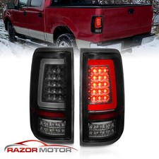 Fit 2004-2008 Ford F150 Pickup Black Smoke LED Tube Tail Lights Brake Lamps